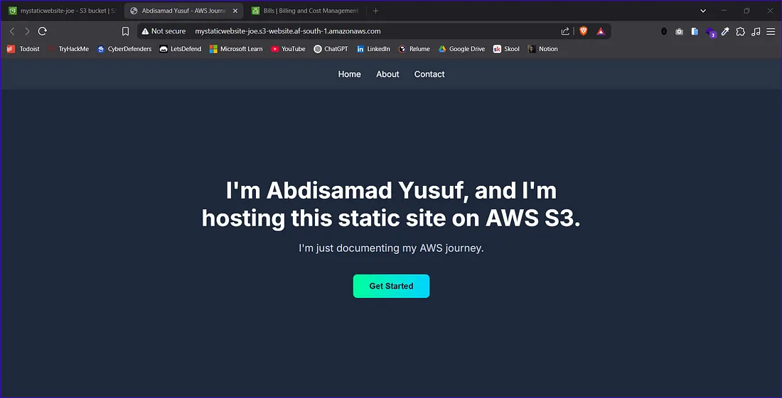 Successfully hosted live website