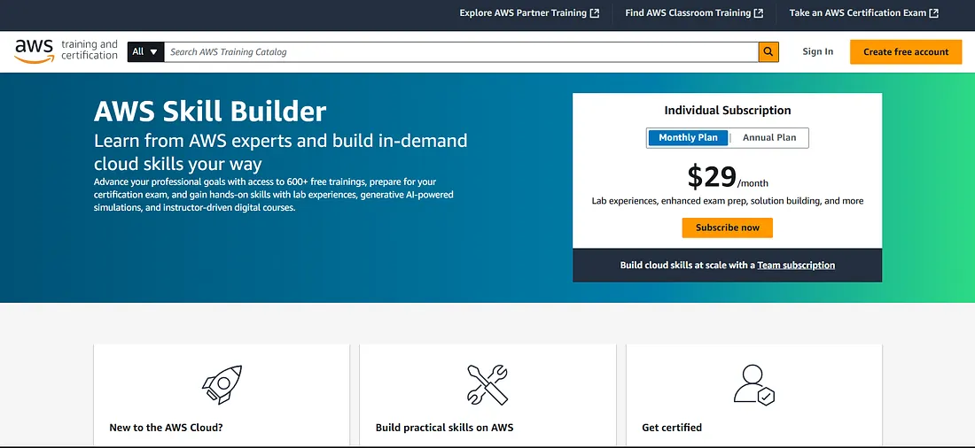 AWS Skill Builder platform overview