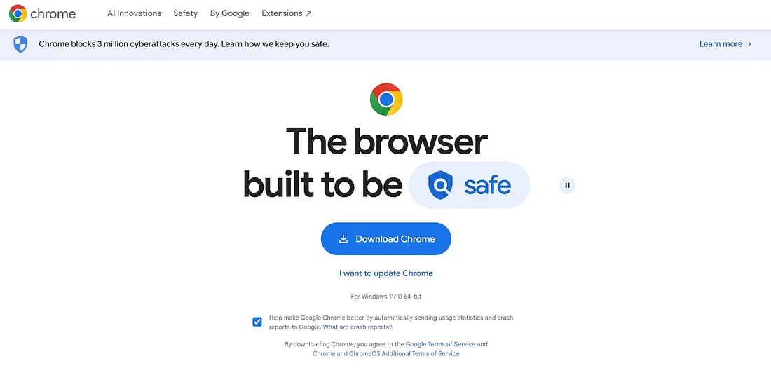 Google Chrome browser interface