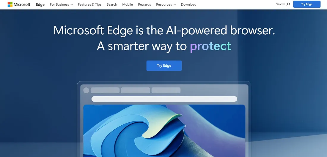 Microsoft Edge browser interface